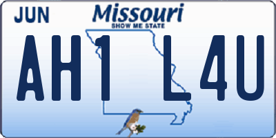 MO license plate AH1L4U