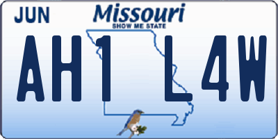 MO license plate AH1L4W