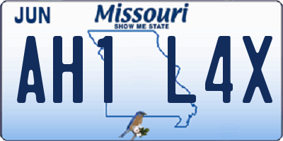 MO license plate AH1L4X