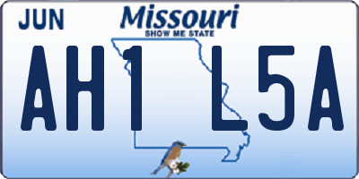 MO license plate AH1L5A