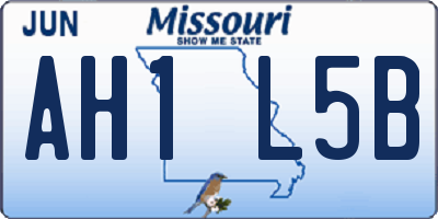 MO license plate AH1L5B