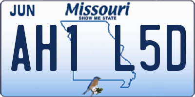 MO license plate AH1L5D