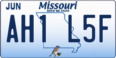 MO license plate AH1L5F