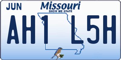 MO license plate AH1L5H