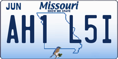 MO license plate AH1L5I