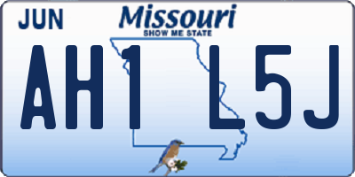 MO license plate AH1L5J