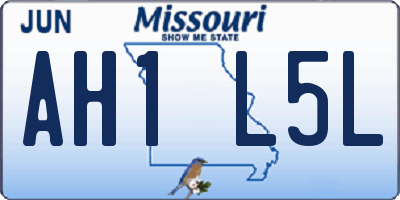 MO license plate AH1L5L