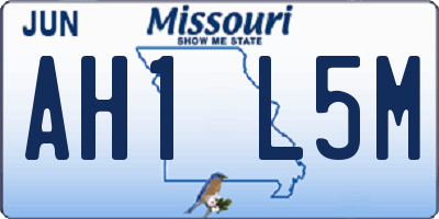 MO license plate AH1L5M