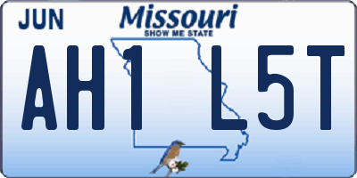 MO license plate AH1L5T