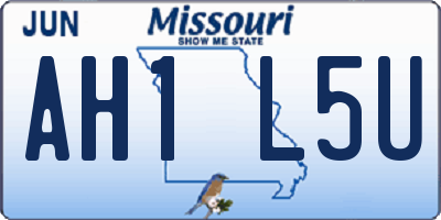 MO license plate AH1L5U