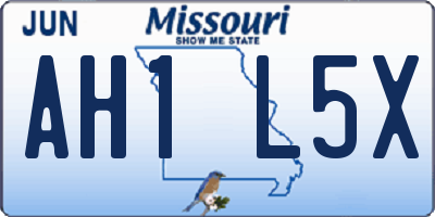 MO license plate AH1L5X