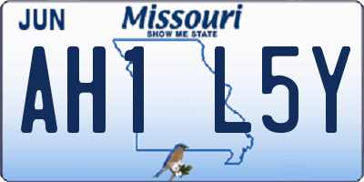 MO license plate AH1L5Y