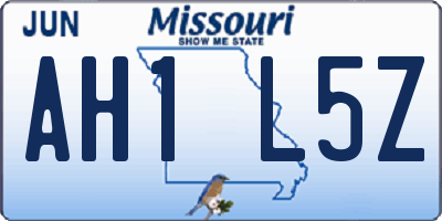 MO license plate AH1L5Z