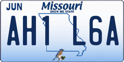 MO license plate AH1L6A