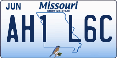 MO license plate AH1L6C