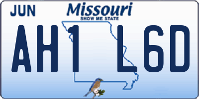 MO license plate AH1L6D