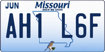 MO license plate AH1L6F