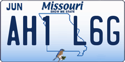 MO license plate AH1L6G