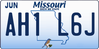 MO license plate AH1L6J