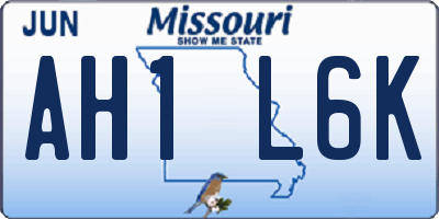 MO license plate AH1L6K