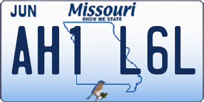 MO license plate AH1L6L