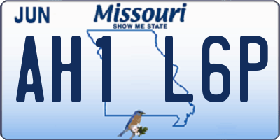 MO license plate AH1L6P