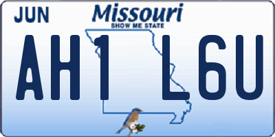 MO license plate AH1L6U