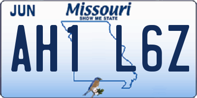 MO license plate AH1L6Z