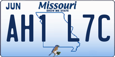 MO license plate AH1L7C