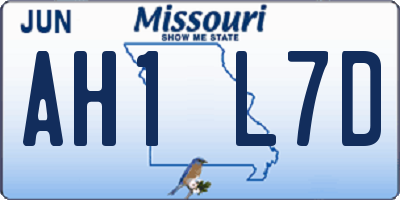 MO license plate AH1L7D