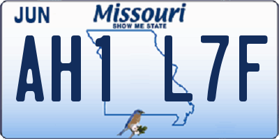 MO license plate AH1L7F