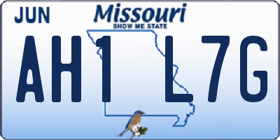 MO license plate AH1L7G