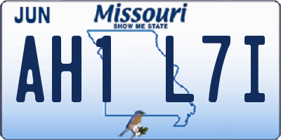 MO license plate AH1L7I