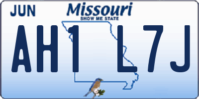 MO license plate AH1L7J