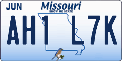 MO license plate AH1L7K