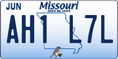 MO license plate AH1L7L