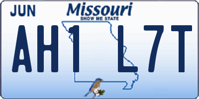 MO license plate AH1L7T