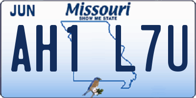 MO license plate AH1L7U