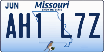 MO license plate AH1L7Z