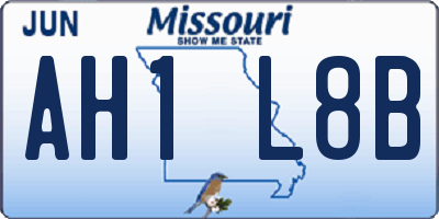 MO license plate AH1L8B