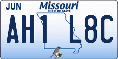 MO license plate AH1L8C