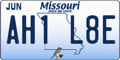 MO license plate AH1L8E