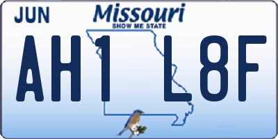 MO license plate AH1L8F