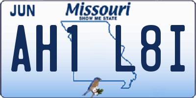 MO license plate AH1L8I