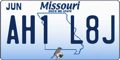 MO license plate AH1L8J