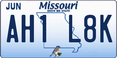 MO license plate AH1L8K