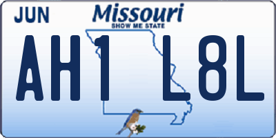 MO license plate AH1L8L