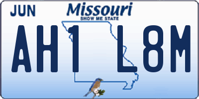 MO license plate AH1L8M