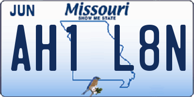 MO license plate AH1L8N