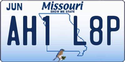 MO license plate AH1L8P